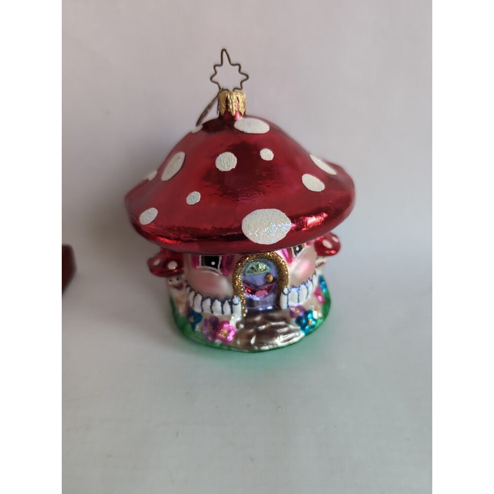 Christopher Radko SHROOM VIEW Red Mushroom Toadstool Christmas Ornament